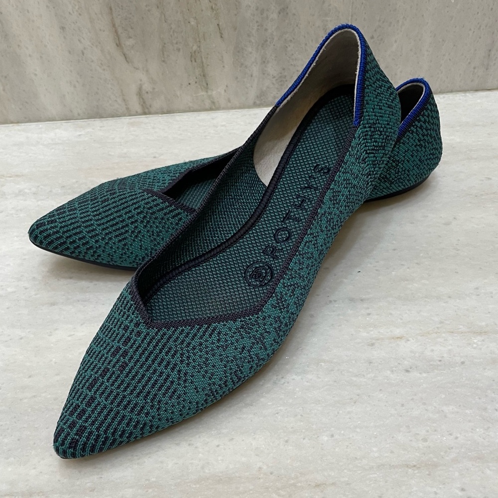 EUC Rothy’s turquoise snakeskin 6.5